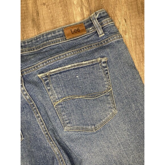 Lee Denim Blue Jeans Womens 16L Long 34x33.5 Mid Rise Mom Straight Boot - Picture 8 of 9